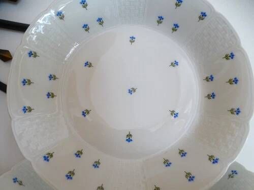 10 deep plates Limoges GDA porcelain with blue cornflowers 1930 Ø 19 cm