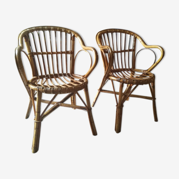 Rattan armchairs