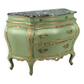 Antique commode in baroque style, lacquered wood, 20th century.