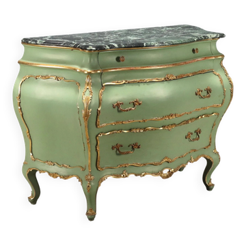 Antique commode in baroque style, lacquered wood, 20th century.
