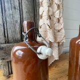 Old hot water bottle in glazed stoneware