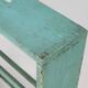 Industrial small mint-colored rack or bookcase with 4 shelves and beautiful patina, Belgium, 1920s