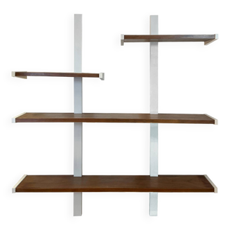 Mid-Century Teakwood Hanging Shelf, Spain, 1950s