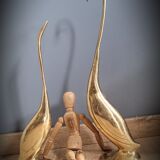 Duo brass swans