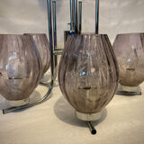 Vintage Lustre with 5 Mauve light lights