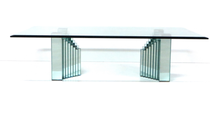 Table basse vintage en verre design italien années 70 ...