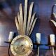 Pair of gold metal foliage spray sconces in the Bagues style - Vintage 70's