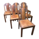 6 art deco chairs leather sitting