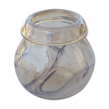 Smoked glass paste vase with 70s Vintage purple inclusions Maure-Vieil - Bob le Bleis