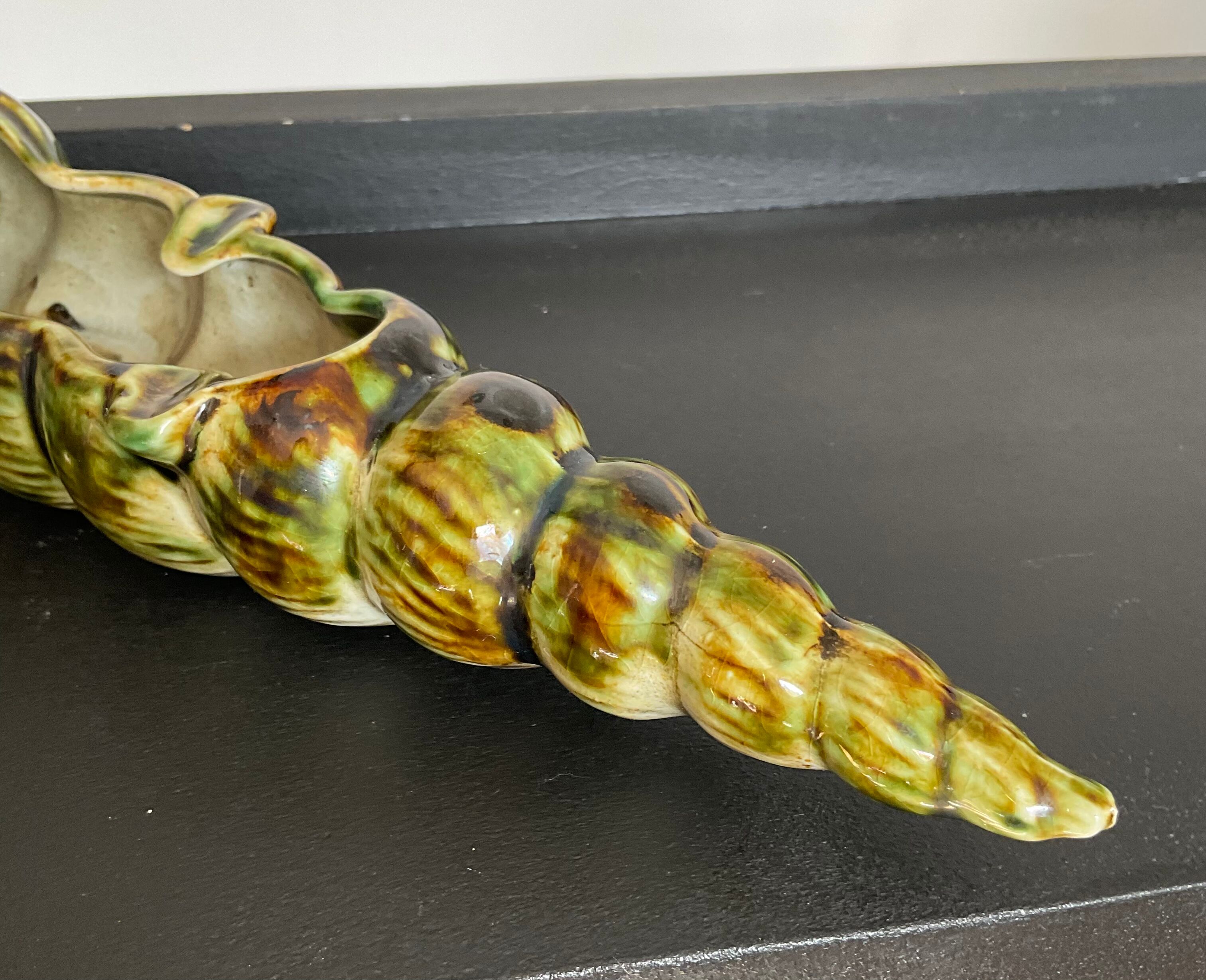 Vintage ashtray glazed ceramic shell