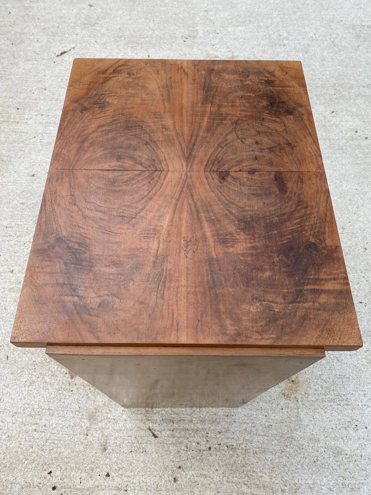 Art Deco burr walnut bedside table 1930