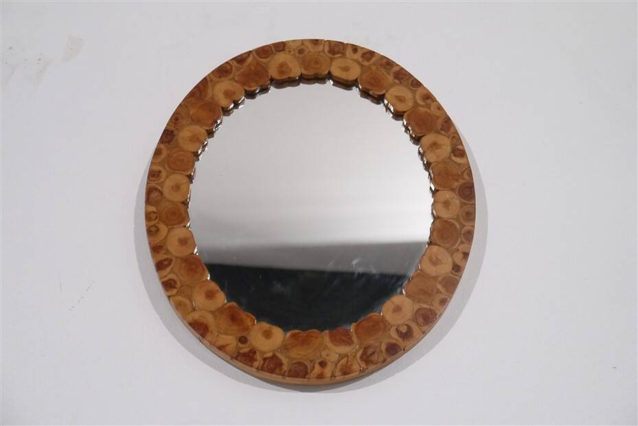 Vintage Scandinavian wooden mirror 1960