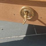 Solid wood coffee table with drawer and original key.