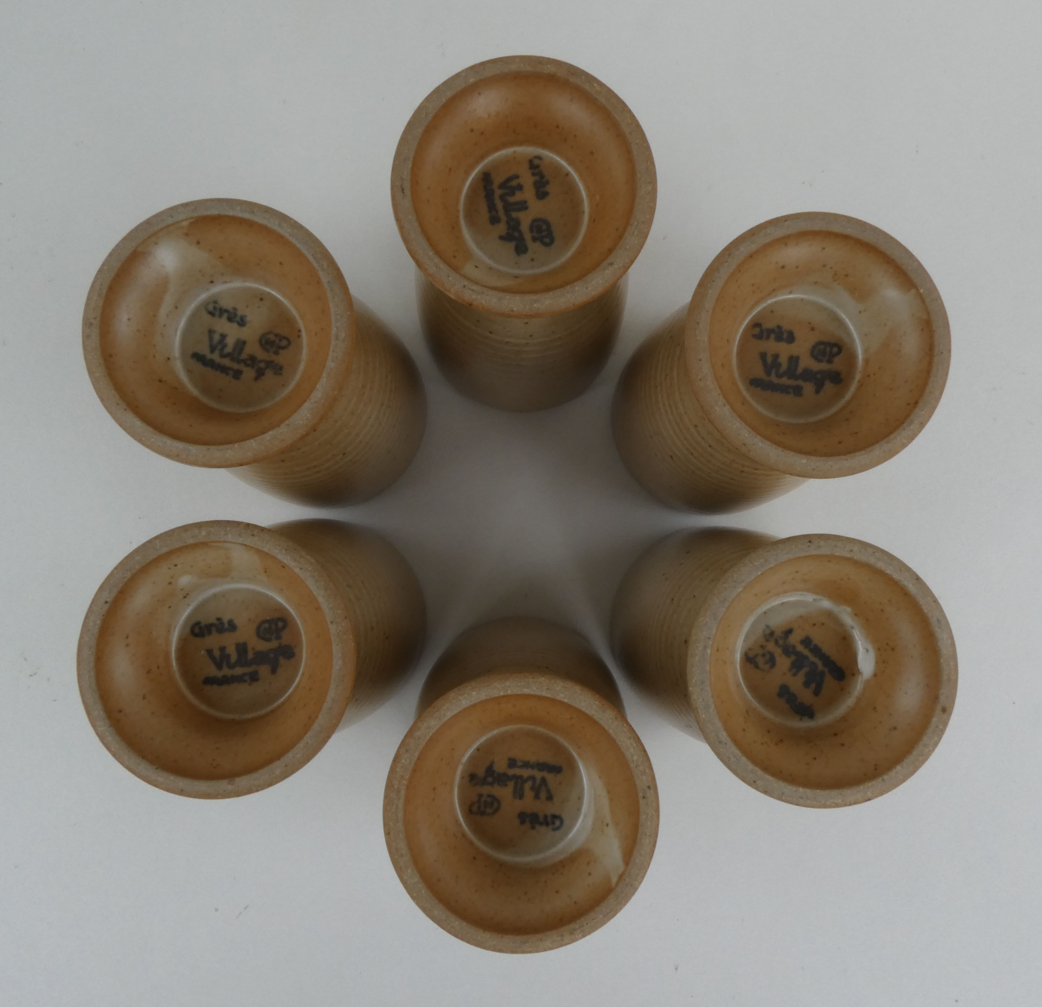 6 tasses mazagrans en grès Village Vintage