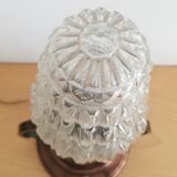 Pair of Ar Nouveau style copper and crystal table lamps vintage 1950s 50s