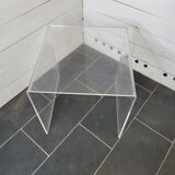 Transparent plexiglass sofa end from the 70s