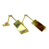 Postmodern pair of articulated brass wall lamps by Baulmann Leuchten. Germany 1980s