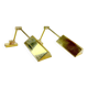 Postmodern pair of articulated brass wall lamps by Baulmann Leuchten. Germany 1980s