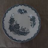 Old faience plate old St Amand decoration Daisy blue flowers