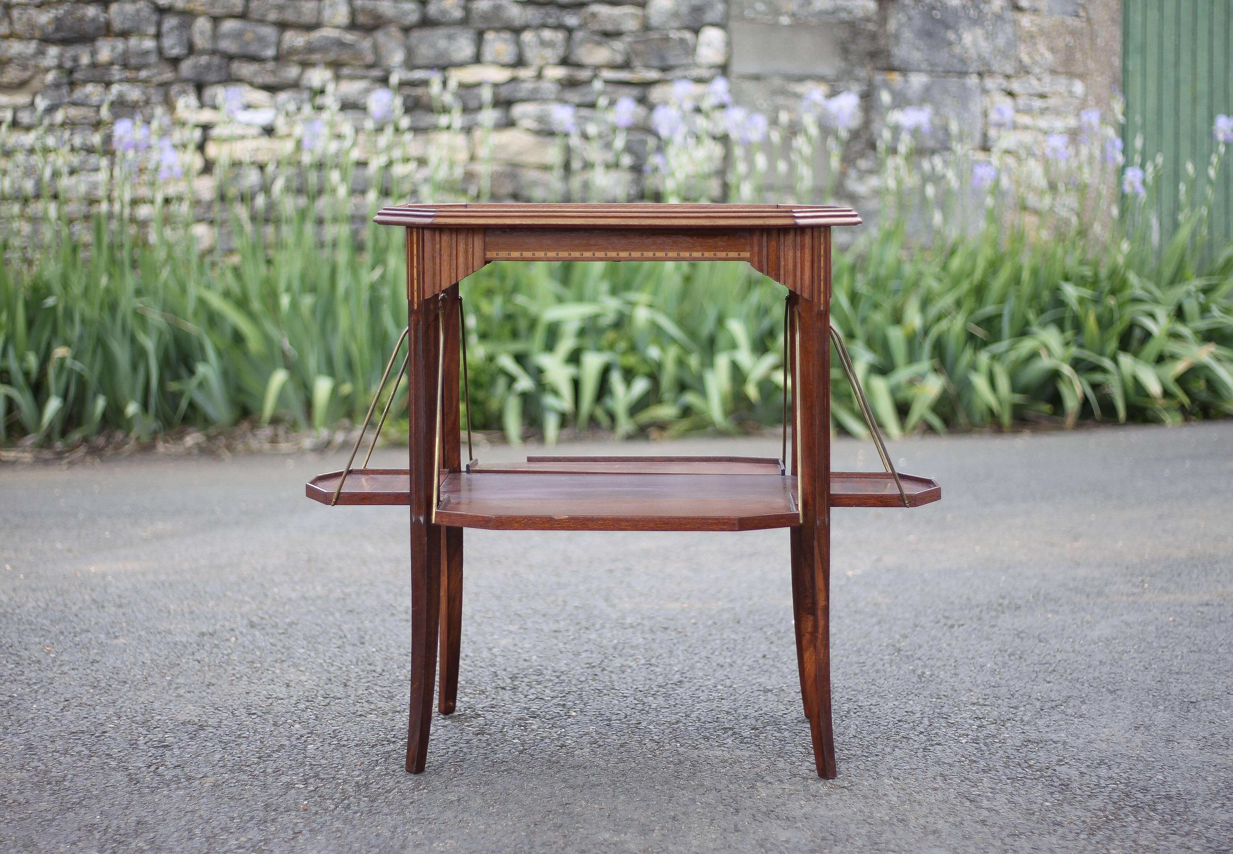 Wooden flap service, tea trolley, bar, living room furniture, vintage service, kitchen, decoration