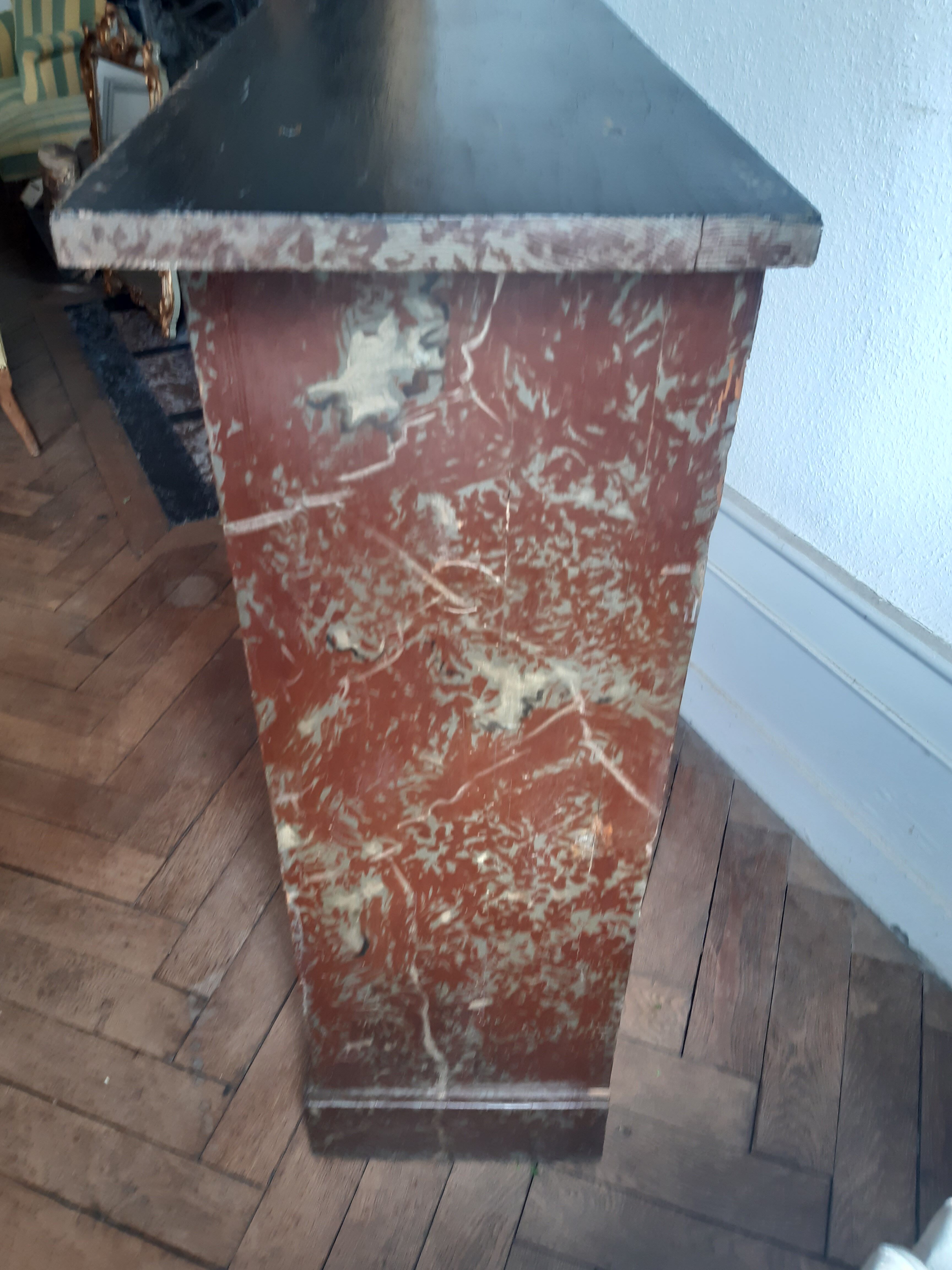 Shelf old mantelpiece faux marble circa 1900