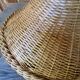 Large vintage oval rattan pendant light