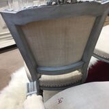 Louis XVI style wooden living room, nineteenth century, consisting of 5 elements completely renovated