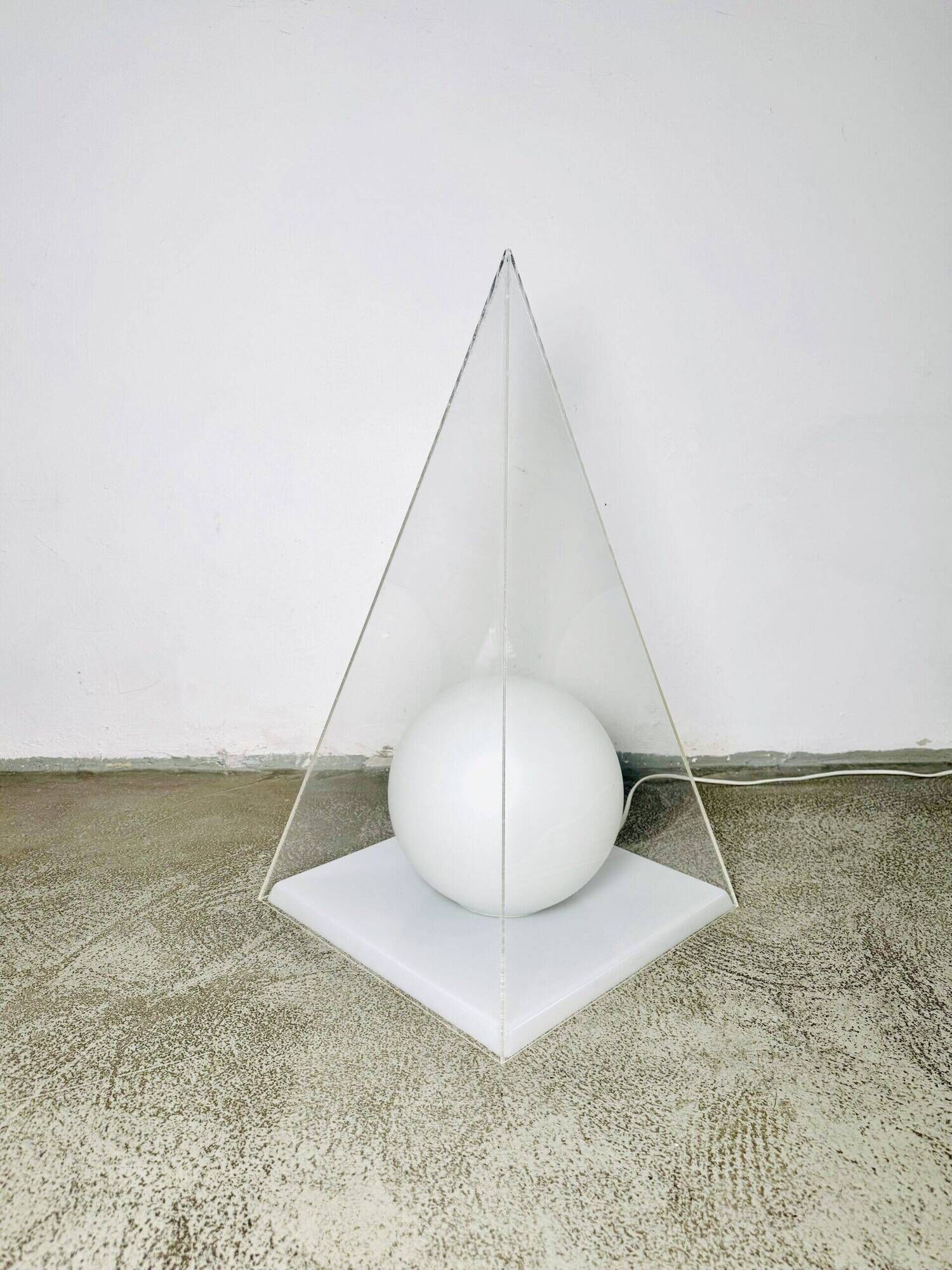Pyramid & Glass Sphere Table Lamp By Harco Loor For Harco Loor Design, The Netherlands 1980S