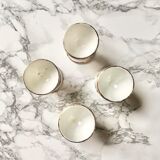 Suite of 4 old porcelain cockroaches decorated with sepia-printed leaves