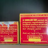 Duo of boxes Bouillon Kub metal 1950
