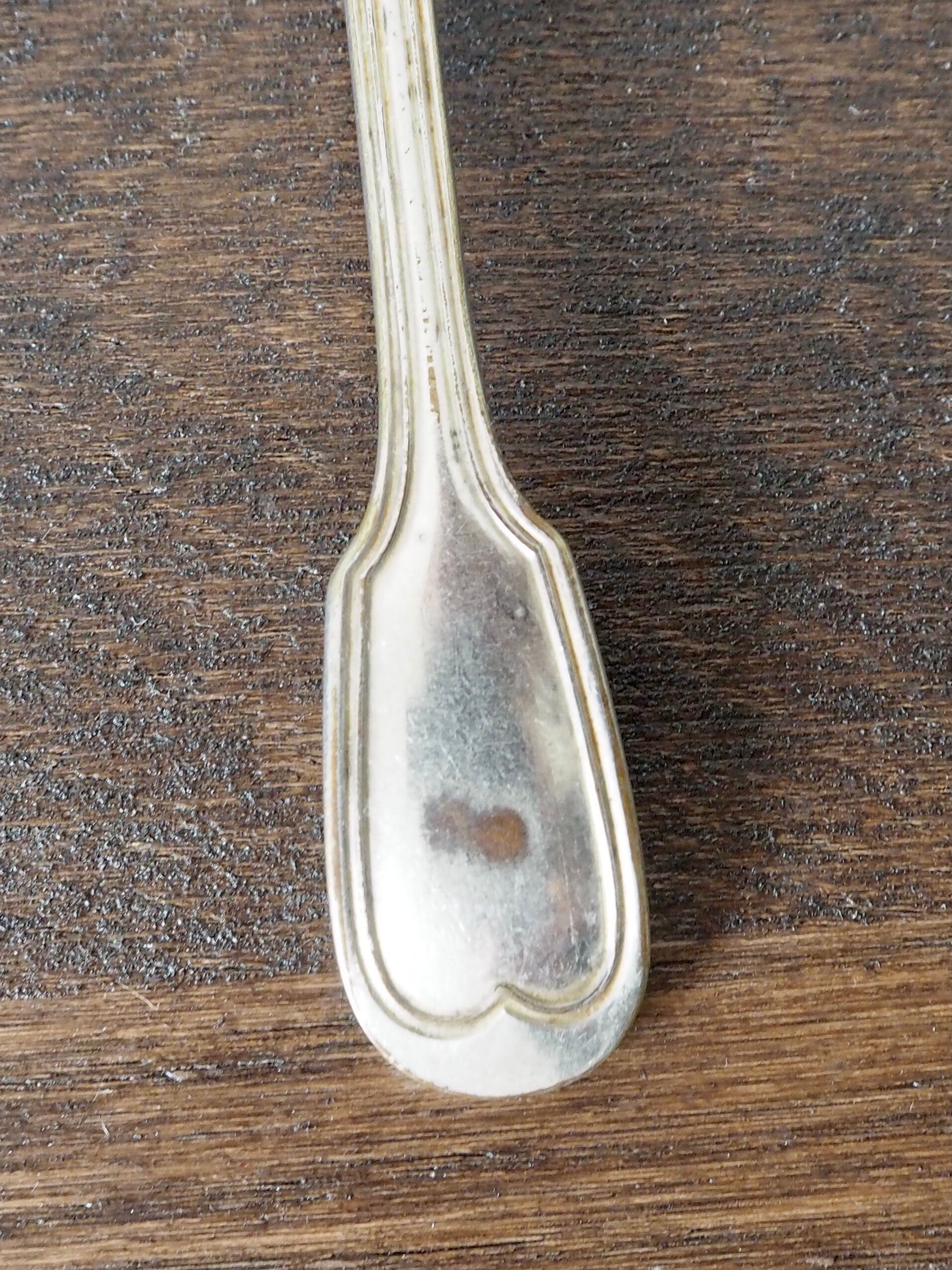 Set of 5 white metal spoons from the 20s