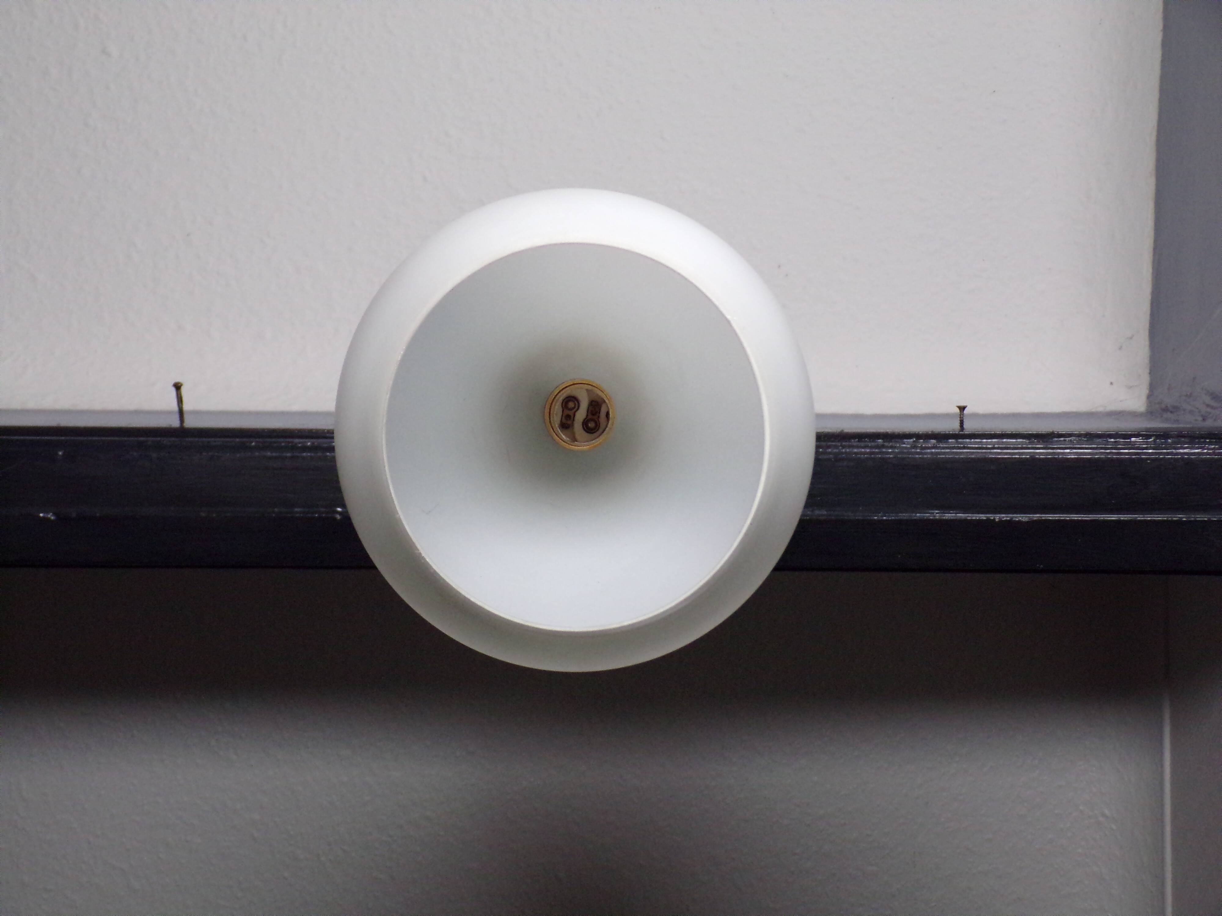 Frosted opaline drop pendant 1960