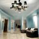 Italian Large Midcentury Chrome Chandelier 15 Lights
