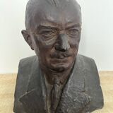 Buste d’homme en plâtre patiné – travail d’atelier, vers 1900