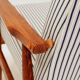 Fauteuil & Repose-pieds tissu cotton rayé