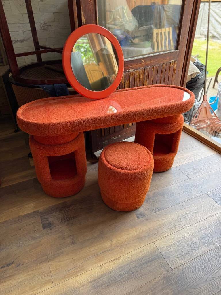 Dressing table with chairs from Kecskemét Furniture, 1975, set of 3