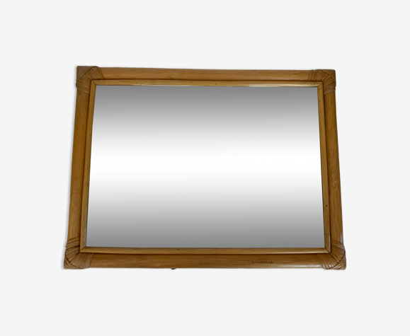 Miroir en rotin vintage 45x60cm