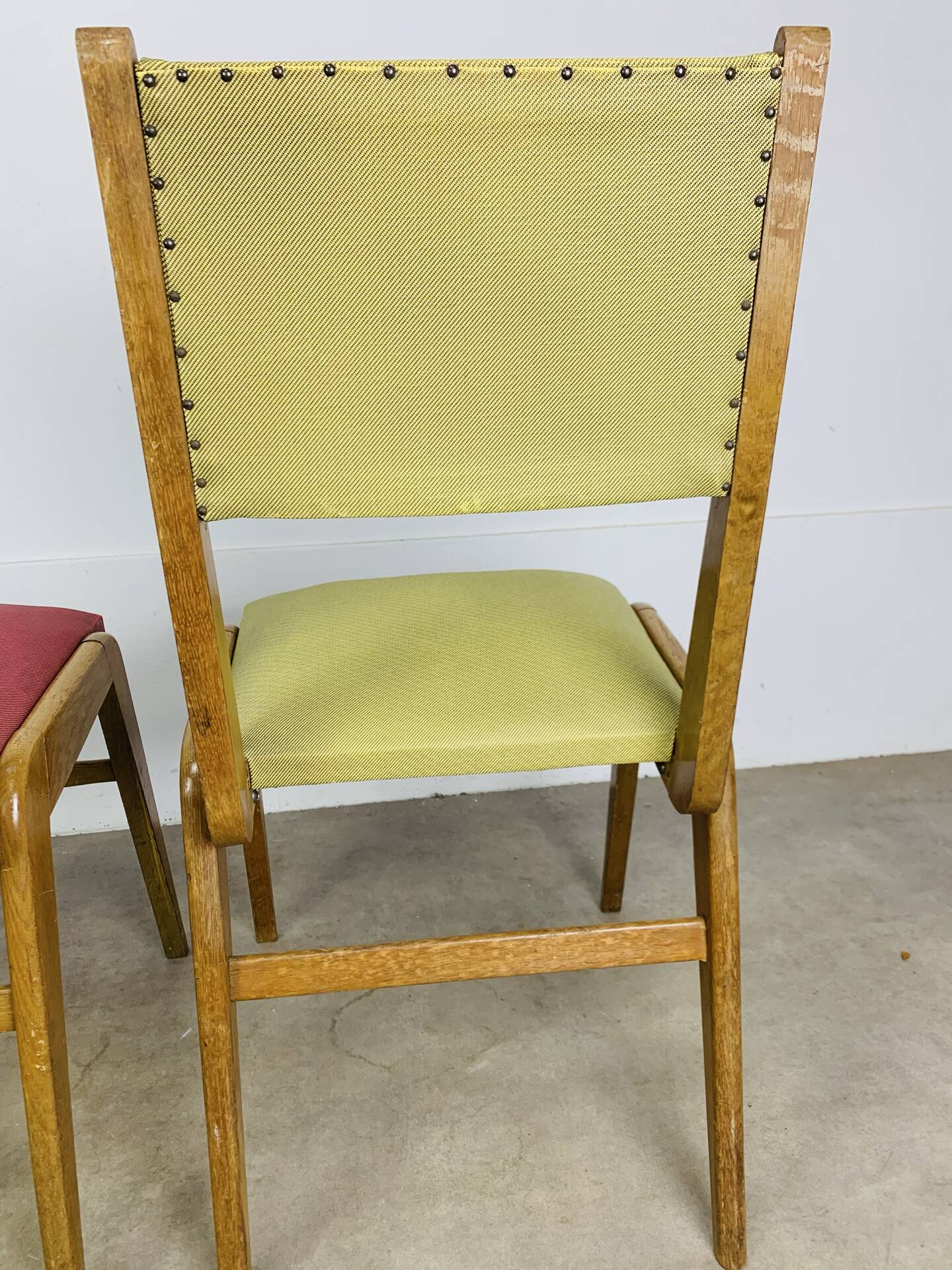 Pair of 50's style reconstruction chairs, wood