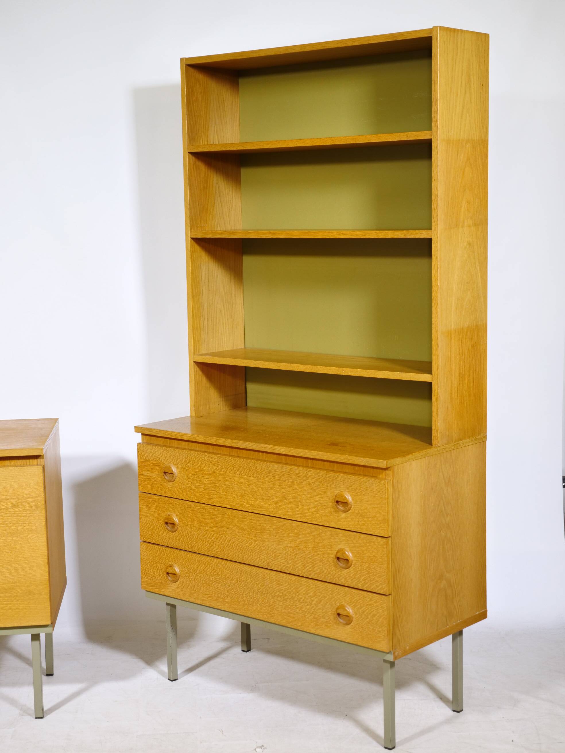 Modular Oak Shelving and Sideboard Set, 1960s