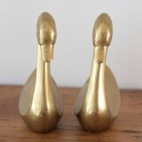 Pair of vintage brass swans