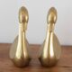 Pair of vintage brass swans