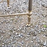 Coffee table of the 70s in neo-classical style gilded metal base and chrome smoked glass top