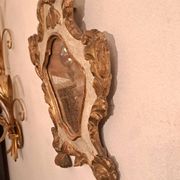 Miroir XVIIIème italien en bois doré et peint