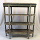 Louis XVI style console in grey/green lacquered wood