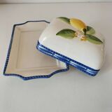 Beurrier en barbotine italienne citron peinte à la main