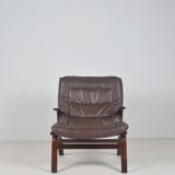 Danish leather lounge chair 'Miljø' by Farstrup Møbler, 1970s