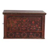 Coffre de mariage en pin aux tulipes peintes – Europe centrale, 1891