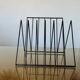 Z magazine holder in black lacquered metal 70s