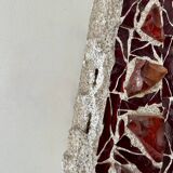 XL "stained glass" wall sconce, glass and cement, Sweden 1950