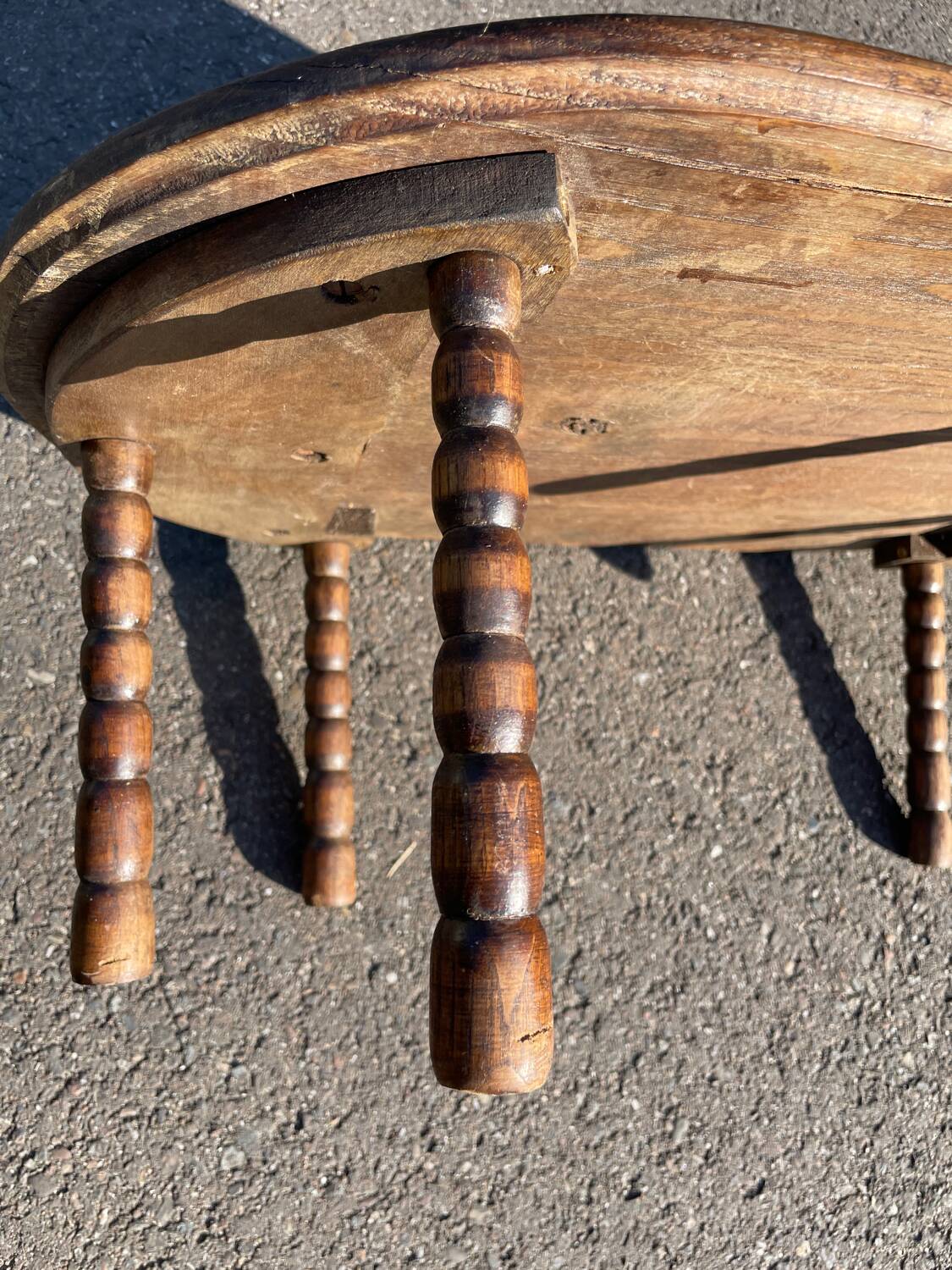 Small coffee table in turned wood